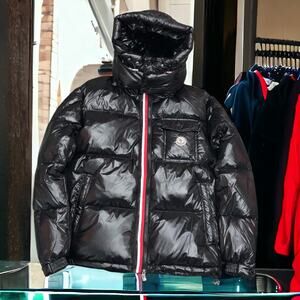 Moncler Black Men's and Women's Rainbow Stripe Double Zip Down Jacket